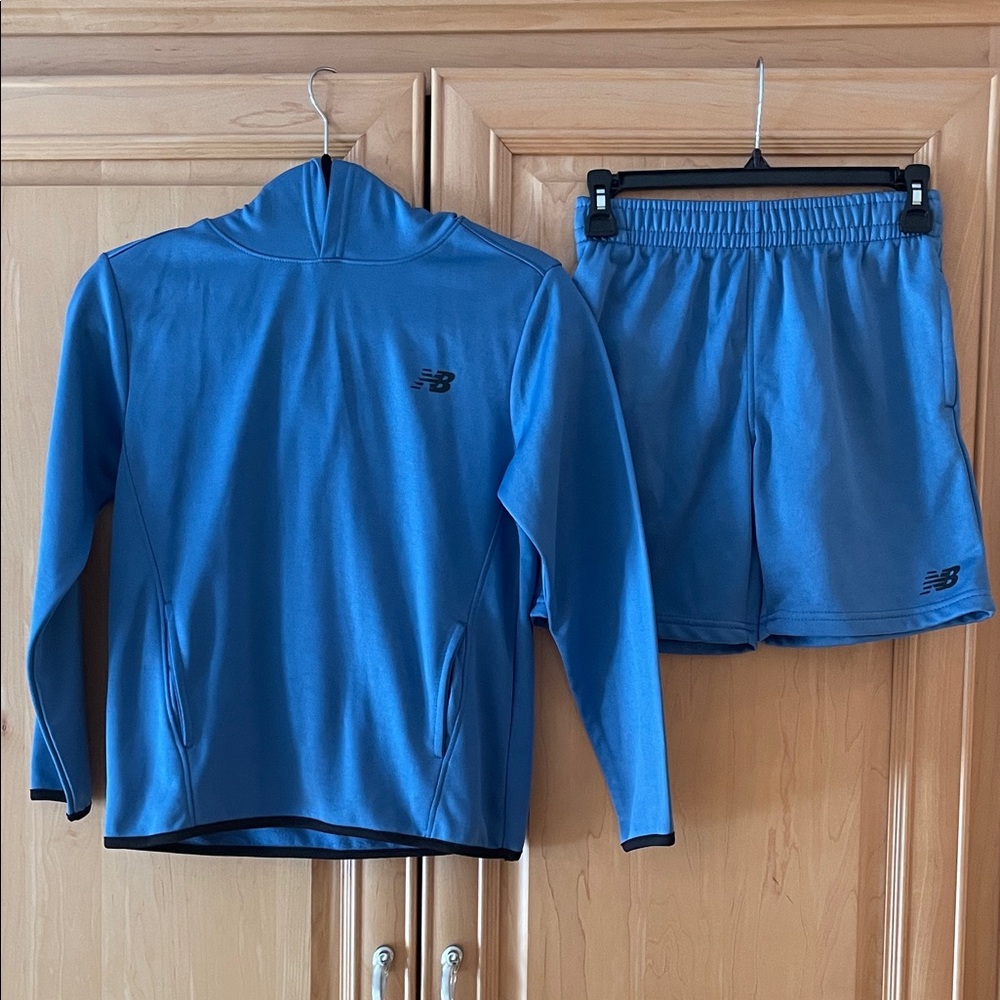 New Balance Blue Pullover and Shorts Set